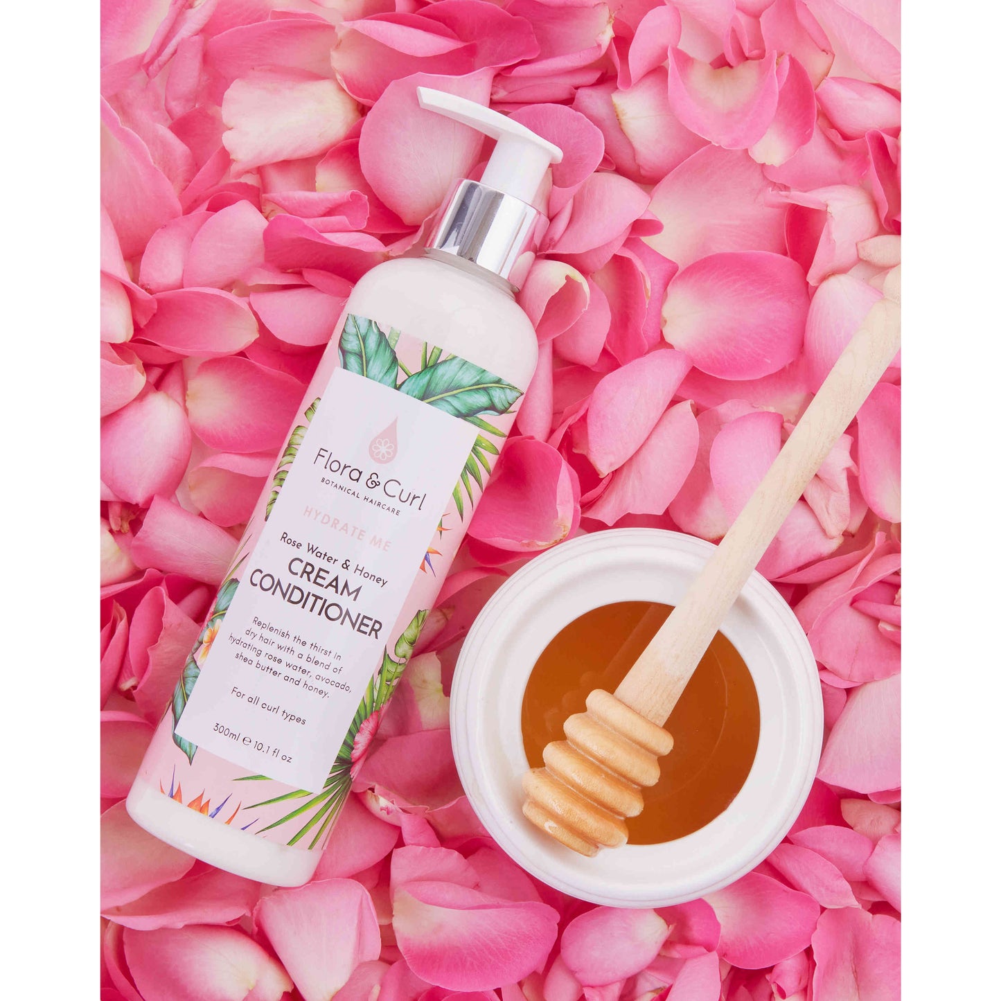 Flora & Curl - Rose Water & Honey Cream Conditioner 300ml