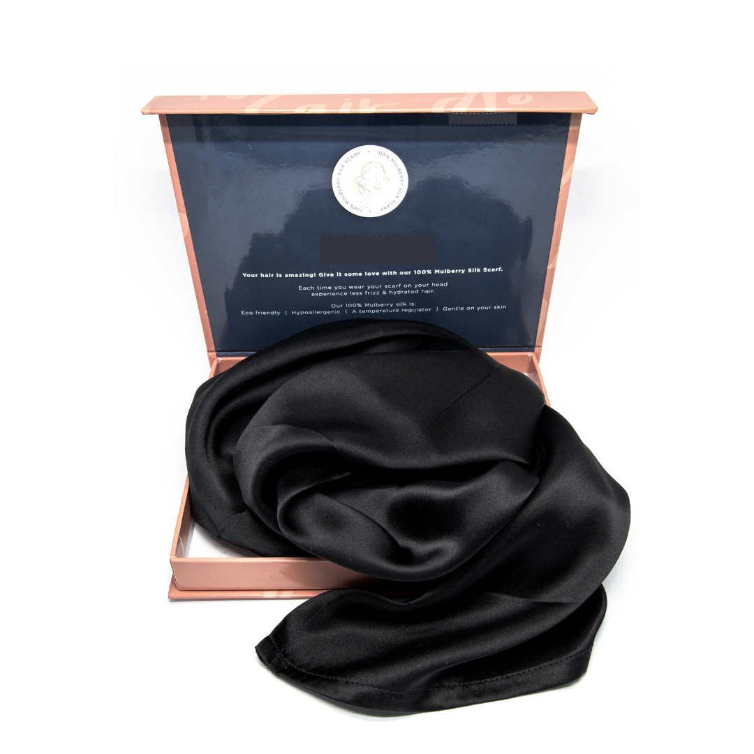 Black silk best sale head scarf